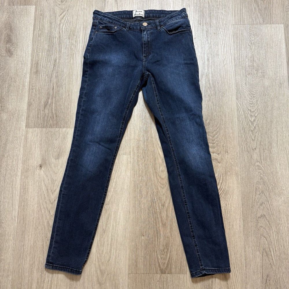 Acne Studios Womens Skin 5 Jeans‎ Size 28 X 27 Skinny Dark Denim Pants Mid Rise
